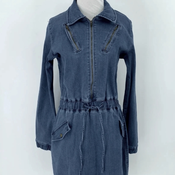 Soho NY & Co Jean Dress Long Sleeve Size M - Picture 7 of 9